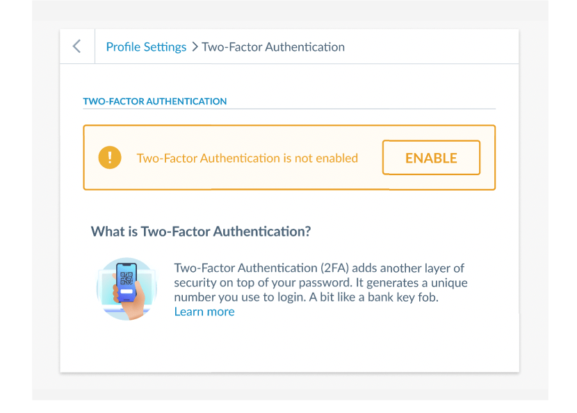 Enable 2FA setting